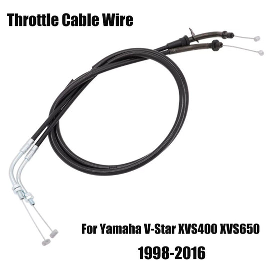 Motorcycle throttle cable for Yamaha V-Star XVS400 XVS650, custom black. n