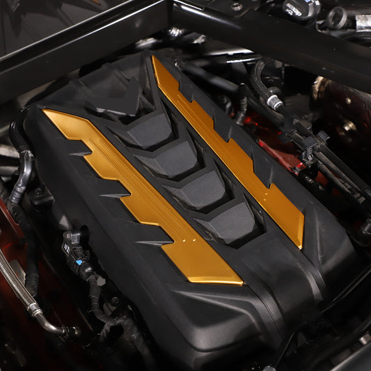 Yellow trim for Corvette C8 2020 - 2023 car engine side panel cover - aluminum alloy n