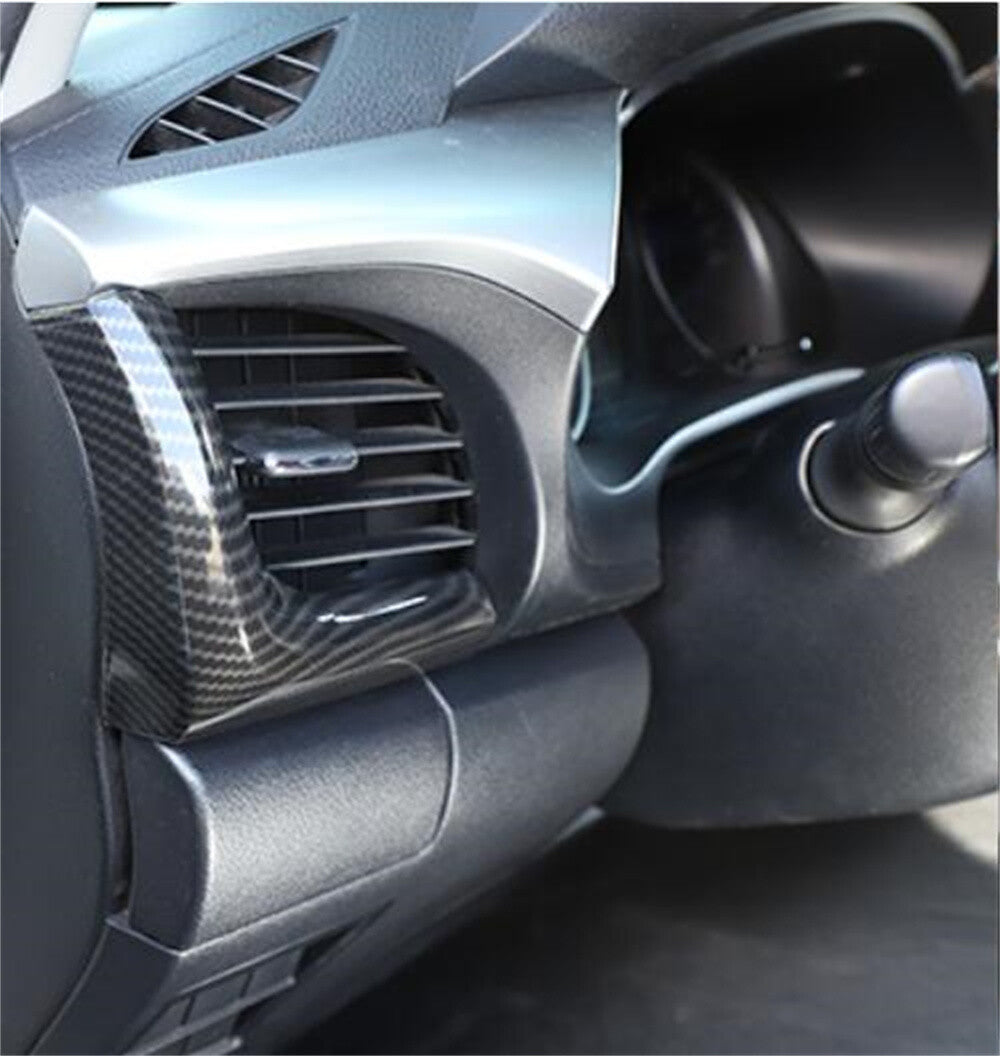 For T@yota Hilux Revo 2015-2021 Dashboard Side Air Vent Outlet Cover ABS Carbon