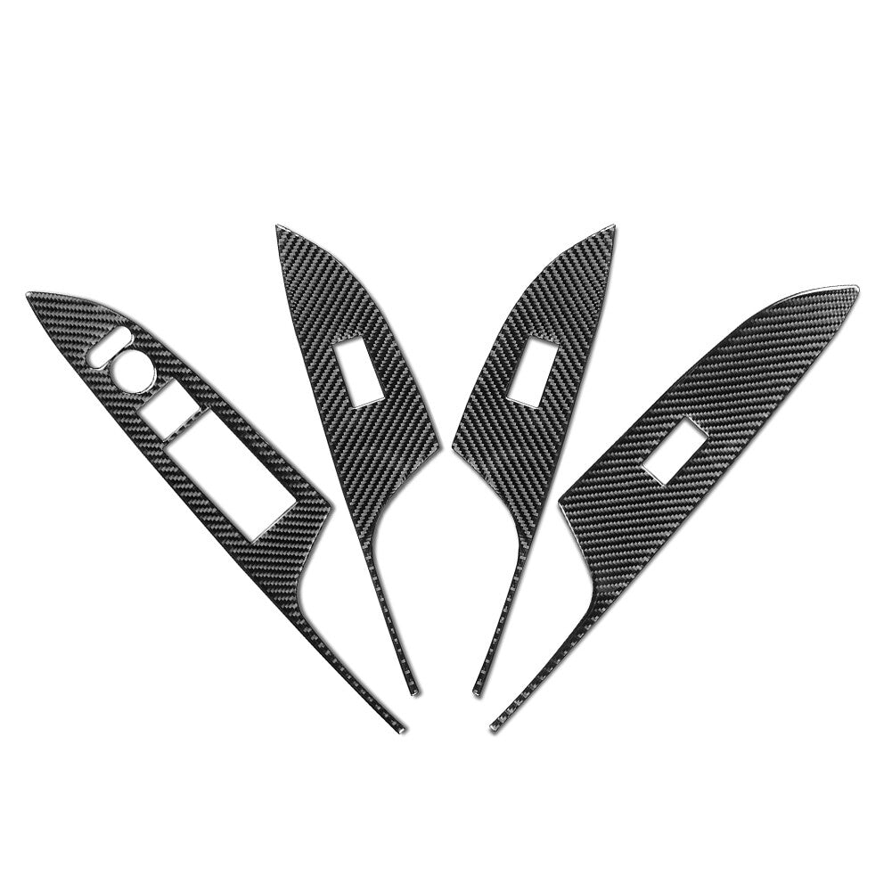 Carbon Fiber Interior Window Lift Switch Panel Cover Trim for Honda Accord 13-17