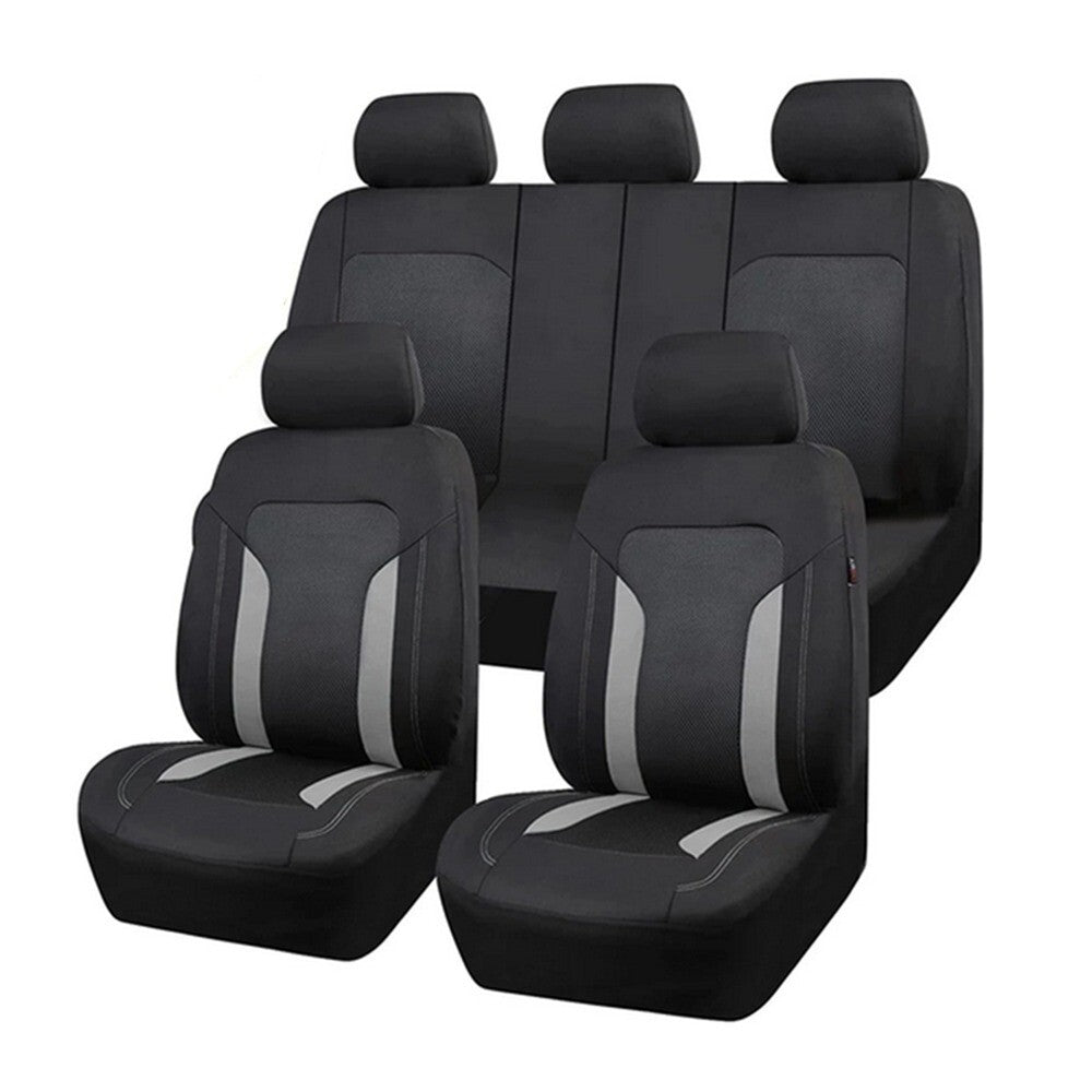 Front Rear Car for Seat Covers Full Set Cushion Fabric Protector Universal Black New n