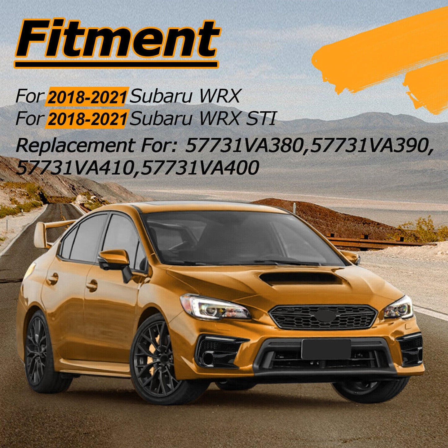 1Pair LED DRL Fog Lights Bezel Cover for Subaru WRX/STI 2018-2021 White/Amber