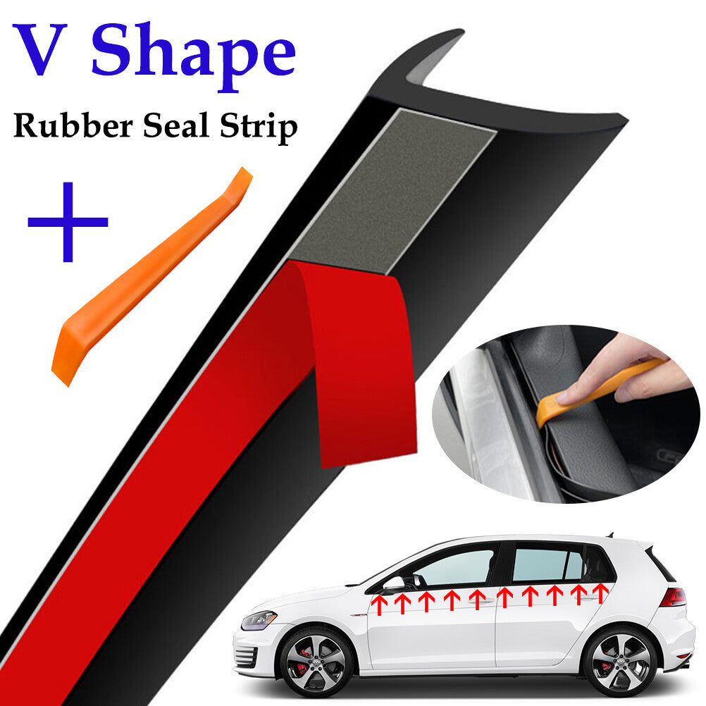 Car Door Side Window Trim Edge Moulding Weatherstrip Seal Strip Rubber V-Shape