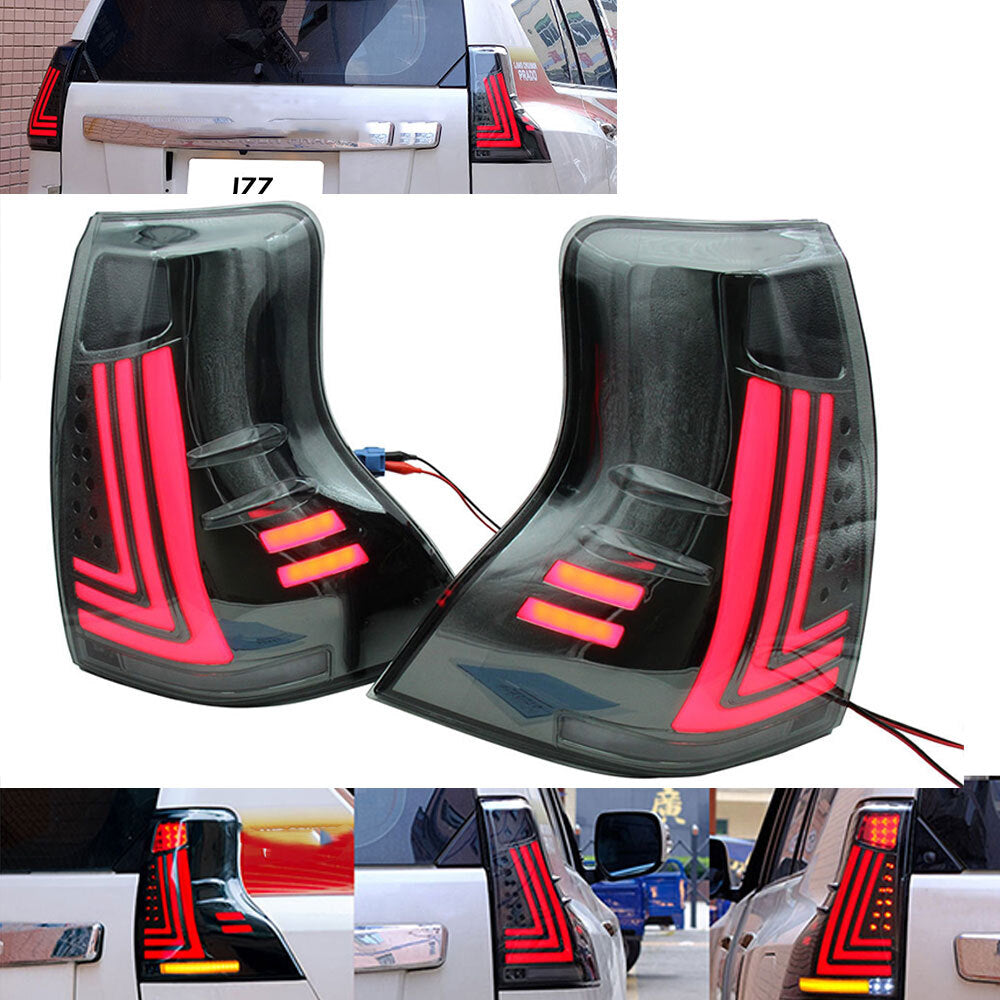 Smoked LED Tail Lights Sequential Replace Rear Lamp Fit for Toyota Prado 2010-2020