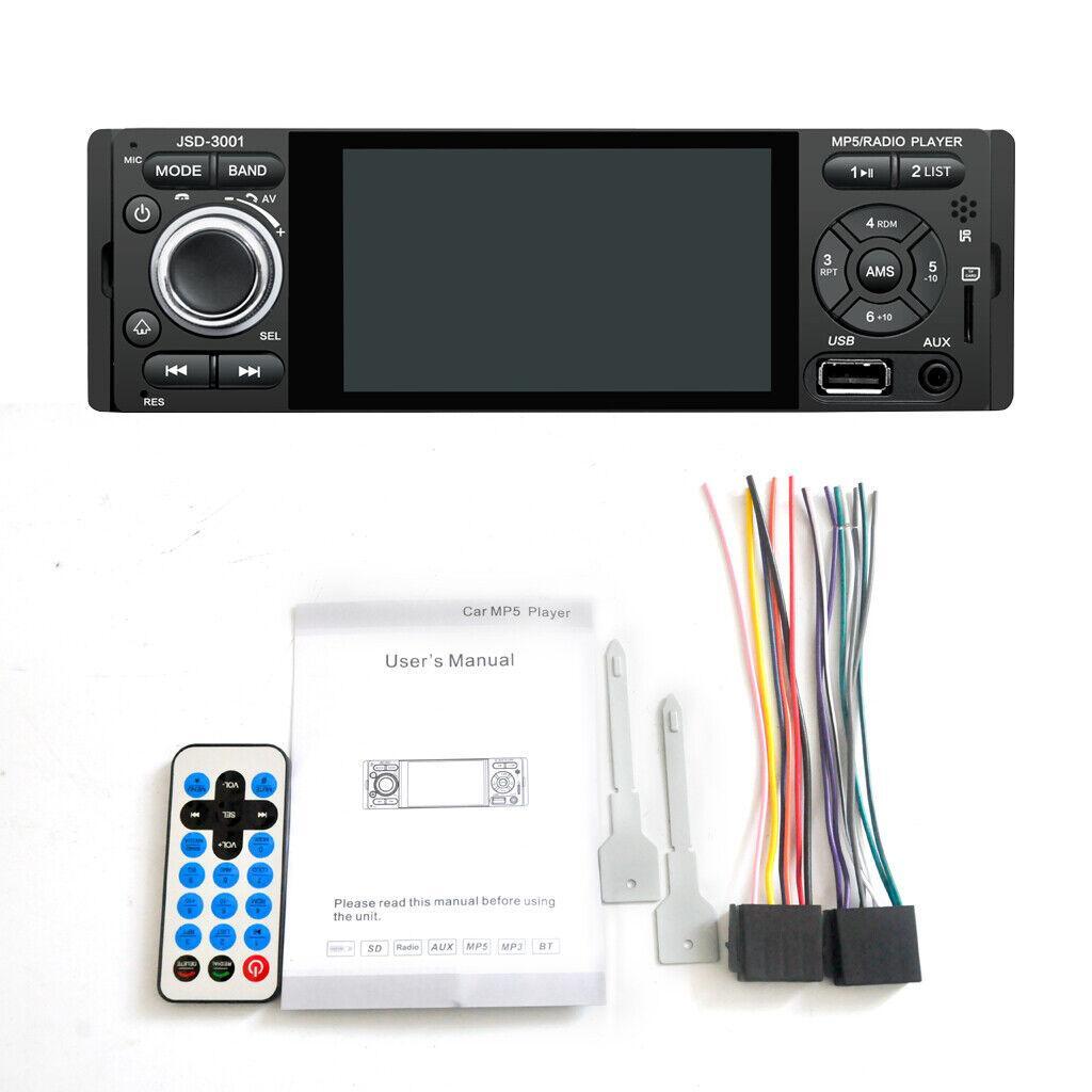 Car radio with 1DIN, 4.1-inch touchscreen MP5 player, audio mirror, stereo Bluetooth connection. n
