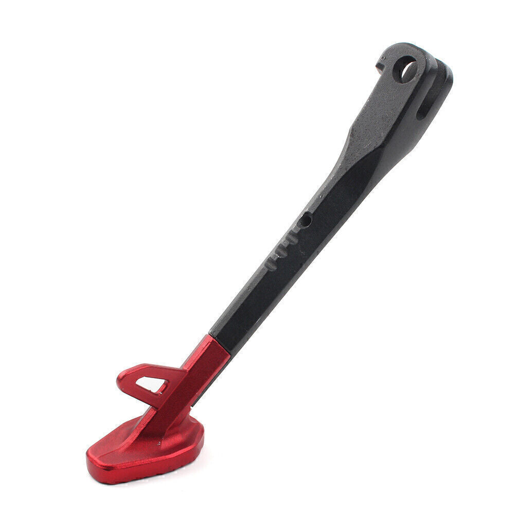 220mm Universal Motorcycle Side Stand Leg Kickstand Supporter Aluminum Black+Red Q