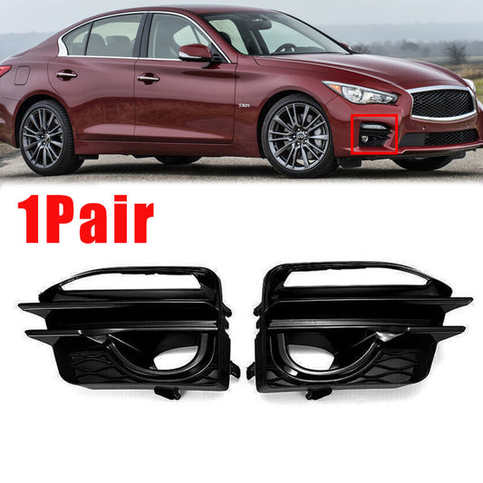 Pair for Infiniti Q50L Q50 LESQ 2014-2019 Front Bumper Fog Light Frame