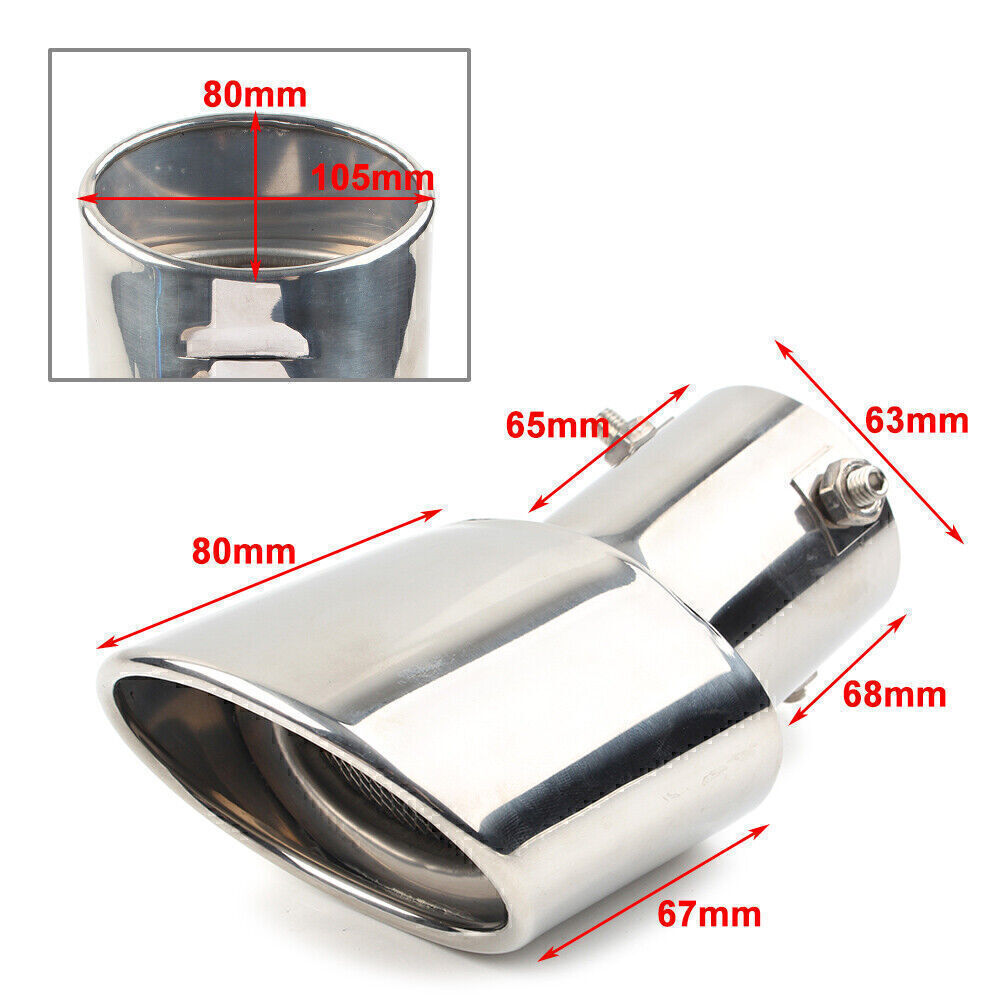 Car Stainless Steel Rear Exhaust Pipe Tail Muffler Tip Round Accessories Durable Q
