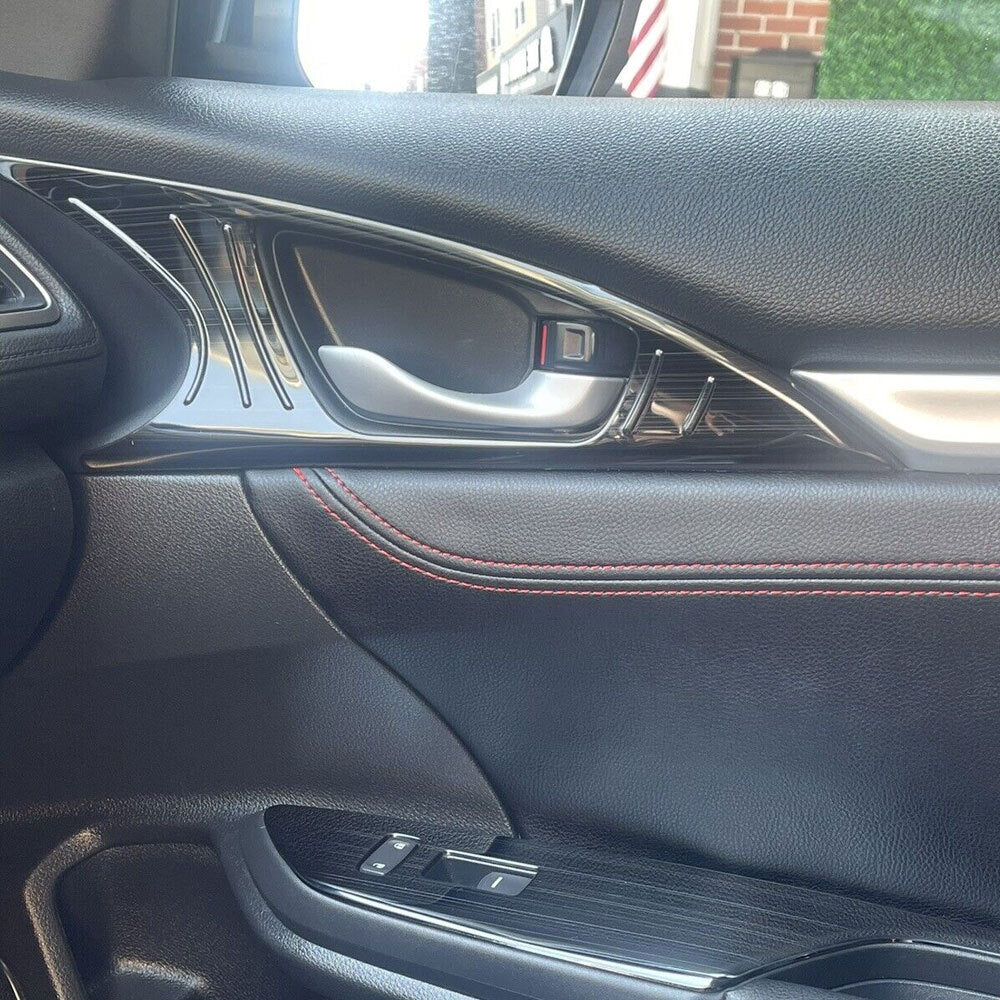 Steel Black Titanium Inner Door Handle Cover Trim for Honda for Civic 10th 2016-2020