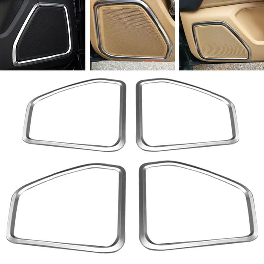 4x Fits 2014-2019 for Porsche Macan Car Door Speaker Horn Ring Frames Cover Trims
