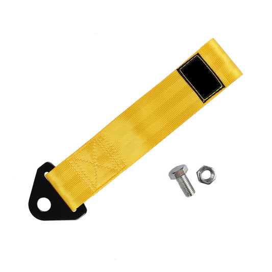 Sports Gold High Strength Racing Tow Strap Kit for Front Rear Bumper Towing Hook Q