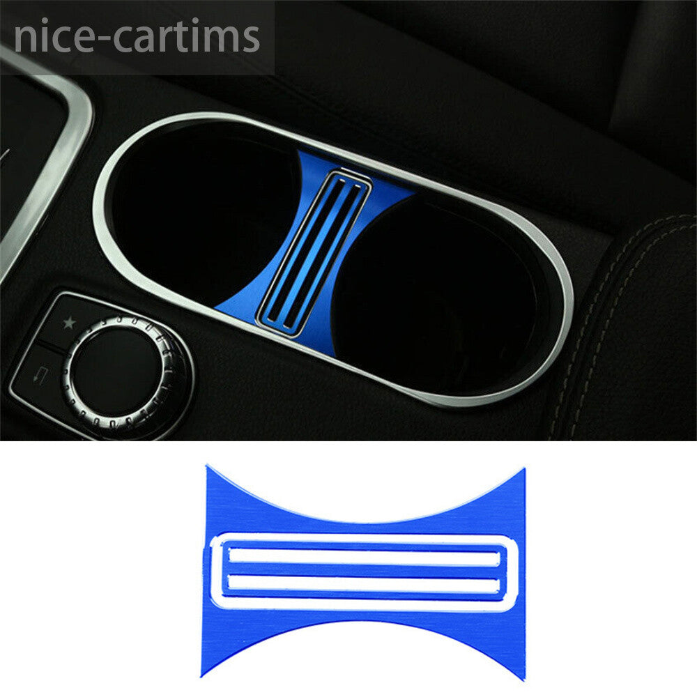 Alloy Blue Central Water Cup Holder Trim for Benz A GLA CLA Class W176 2013-2019