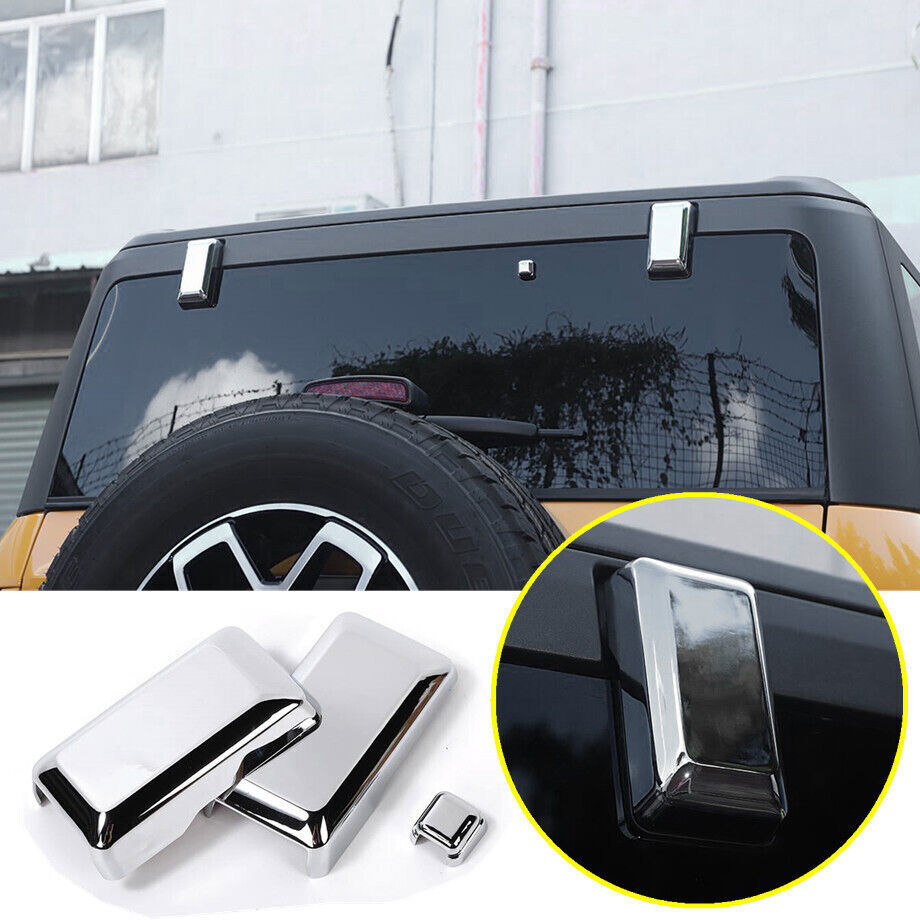 For 2022-2023 Bronco ABS Chrome Tailgate Rear Window Glass Hinge Cover Trim n