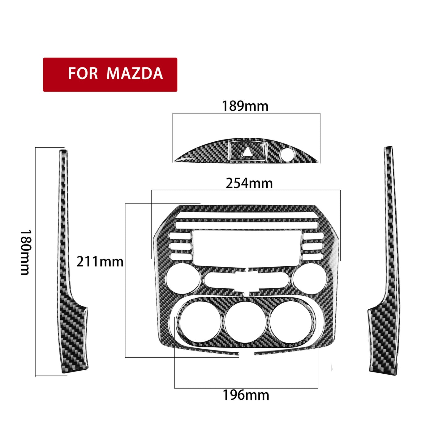 Red Trim Strip Above Air Conditioning Vents Carbon Fiber for Camry 12-14 v