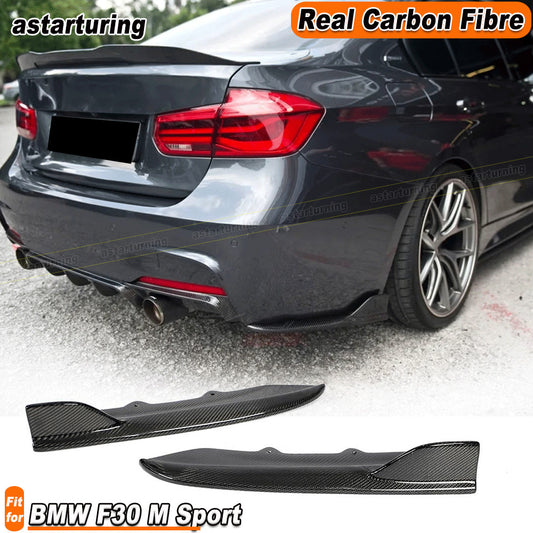 for BMW F30 M Sport 2012-18 REAL Carbon Rear Bumper Side Corner Aprons Extension