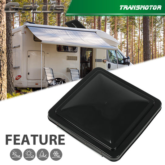 1 Pack Black 14 x 14 Replacement Roof Vent Cover Camper Trailer Vent Cord New - v