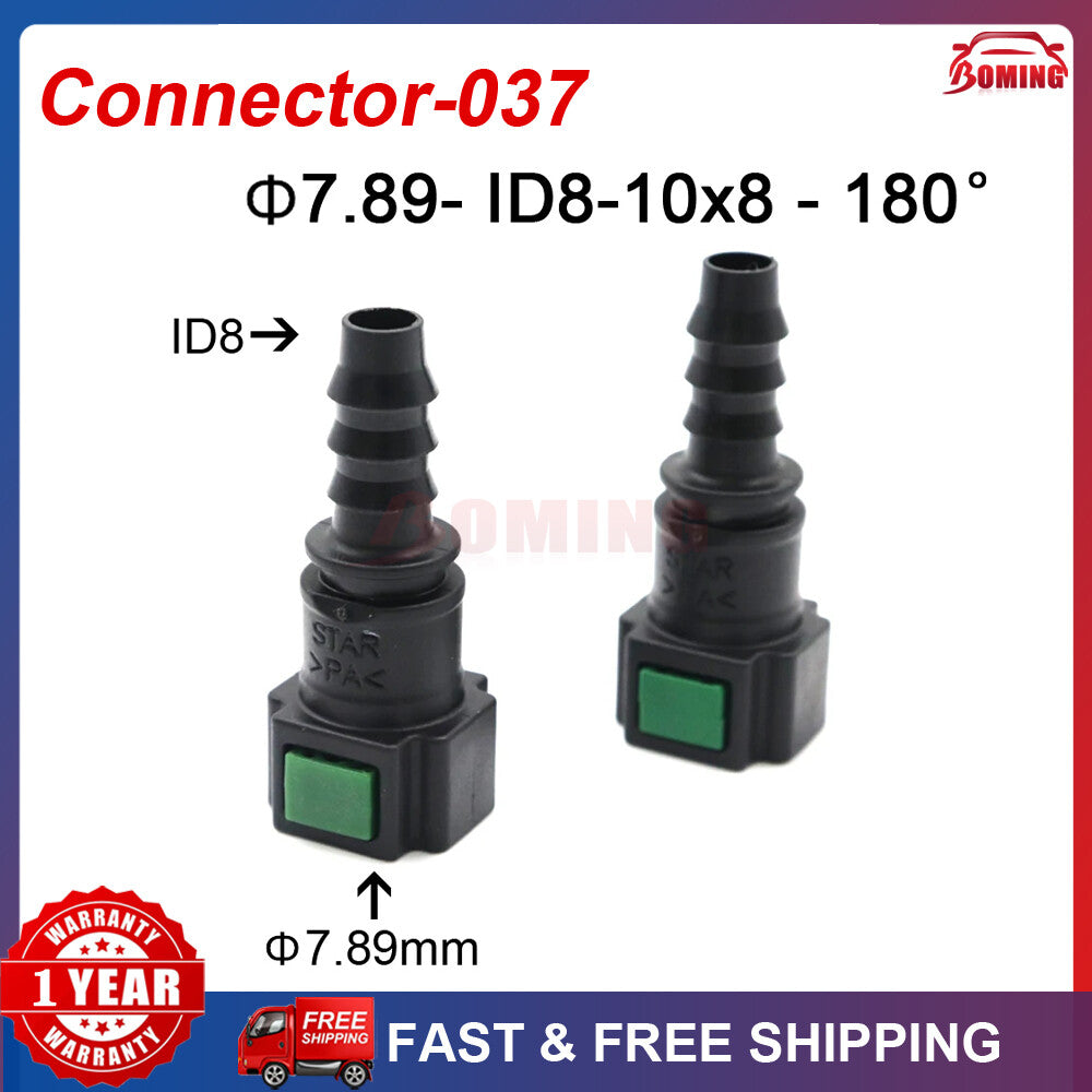 Car 2pcs 7.89mm ID8 10x8 180¡ã Fuel Line Hose Pipe Quick Release Female Connector Q