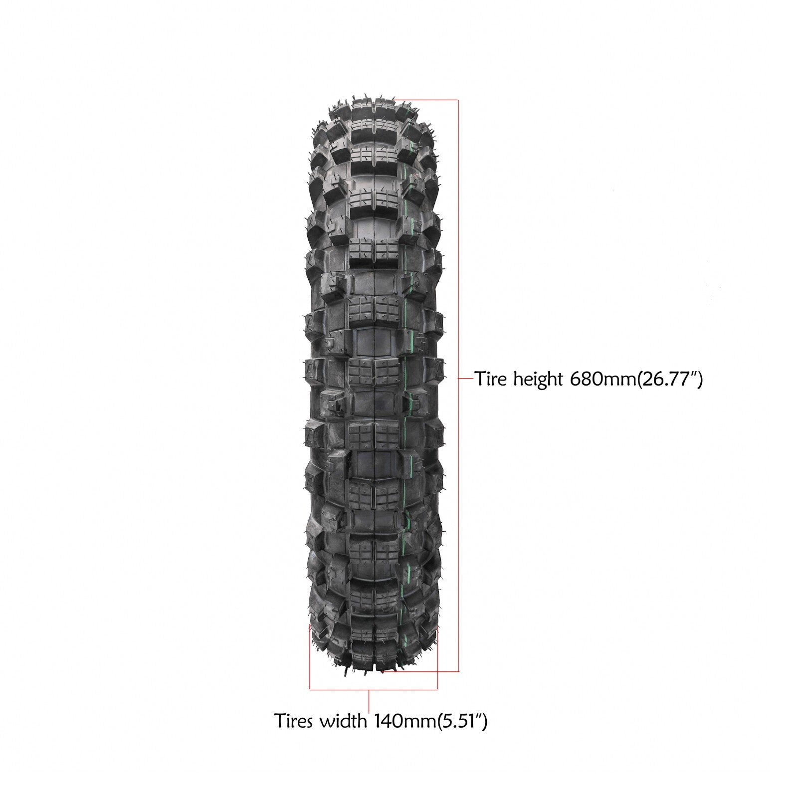 Front 80/100-21 + Rear 120/90-18 tire and tubing combination suitable for motorcycles, motocross, M/S