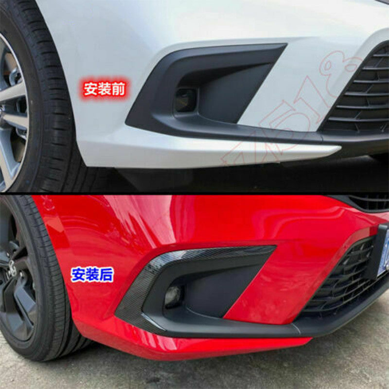 Carbon Fiber Front Rear Fog Light Lamp Frame Cover Trim for Honda for Civic 22-2024