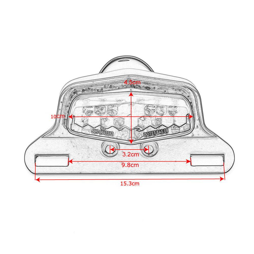 Brake Stop Running Tail Light Lamp Motorcycle RED LED License Plate Universal