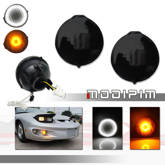 Pack DRL Turn Signal LED Light Replacement for Pontiac Firebird 1998-2002 Black - v