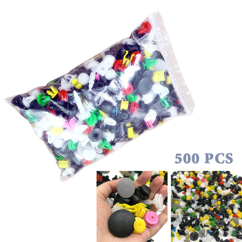 US 500PCS Mixed Fastener Door Bumper Fender Liner Clips +Removal Tool v