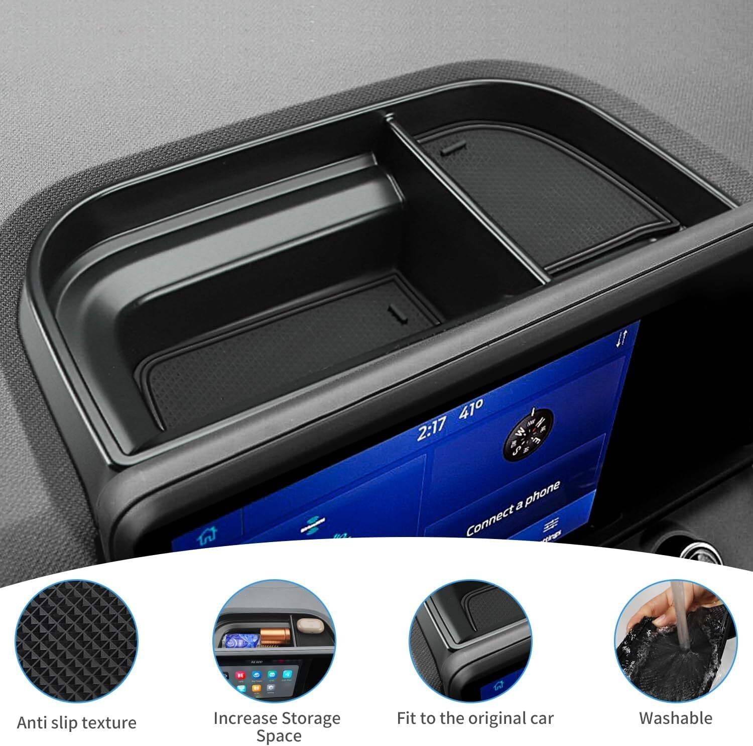 Black dashboard storage tray suitable for Maverick 2024 - 2022 accessories - n