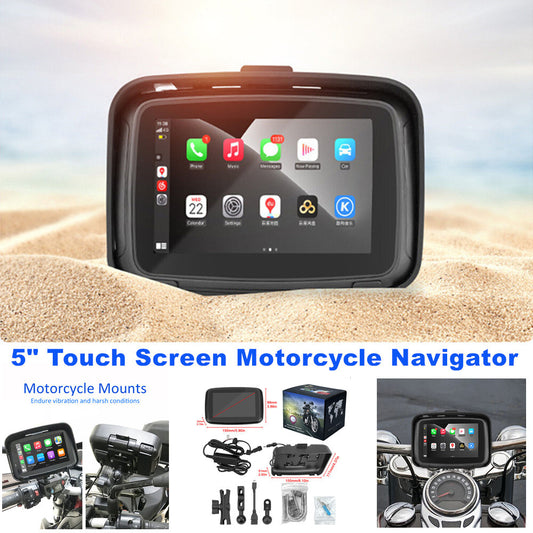 5-inch touchscreen motorcycle for navigator with wireless CarPlay, sunshade, and waterproof design. n