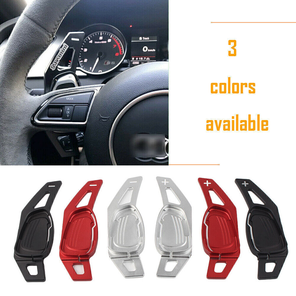 2 x Steering Wheel Shift Paddle Shifter Extension Silver for Audi S6 2015