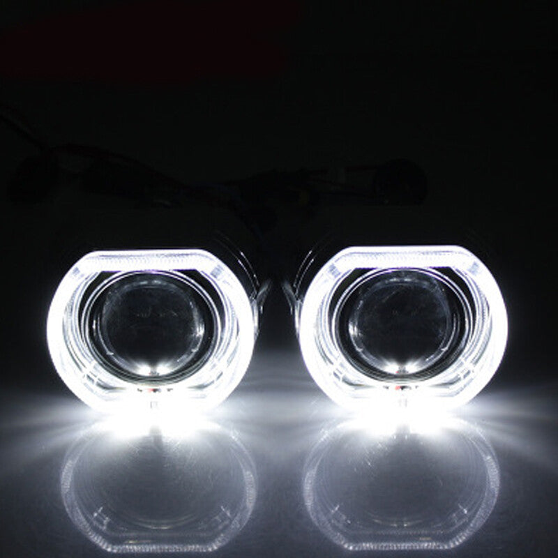 2.5-inch LED Angel Eye HID Dual Xenon Headlight with Projector Lens - Red Devil Eye n