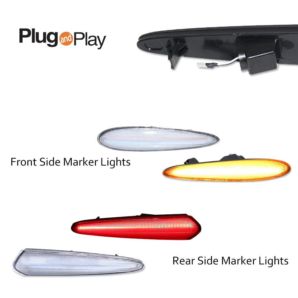 Suitable for Maxima 2000-2003 transparent lens LED side marker light front and rear kit 4X- v