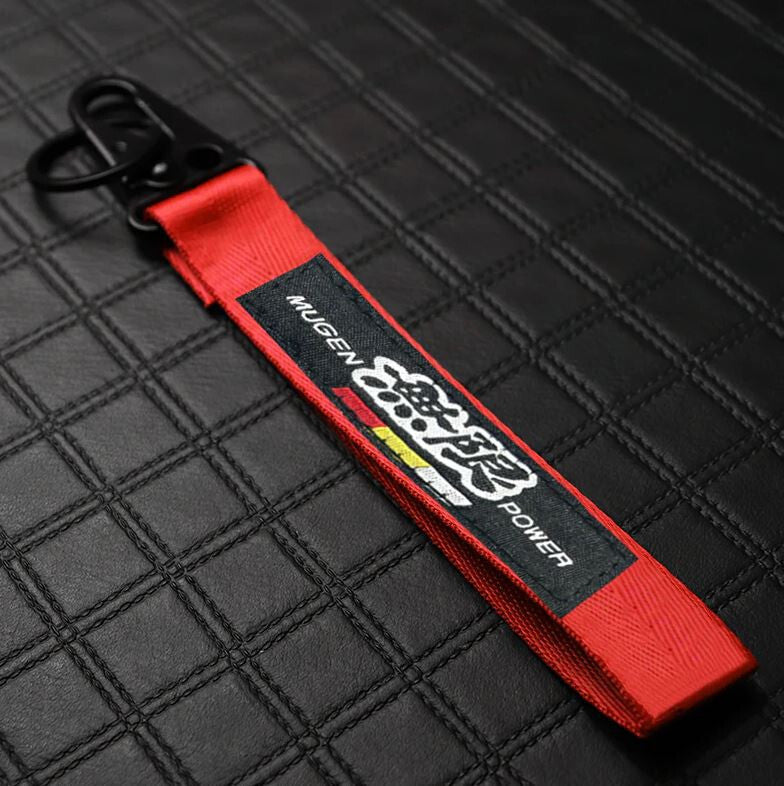 Car keychain metal key ring badge lanyard red and black suitable for Mugen universal