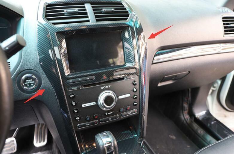 Console Navigation Both Side Trim for Ford Explorer 2011-2019 ABS Carbon Fiber