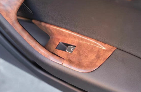 Inner Glass Window Lifting Lock Panel Trim 8X for Audi A6L 2012-2018 Wood Grain