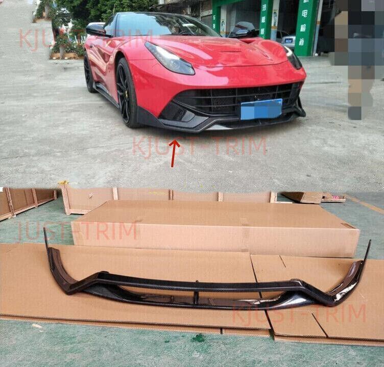 FOR 13-17 for Ferrari F12 True Carbon Fiber Front Lip Bumper Diverter Diffusion trim Q