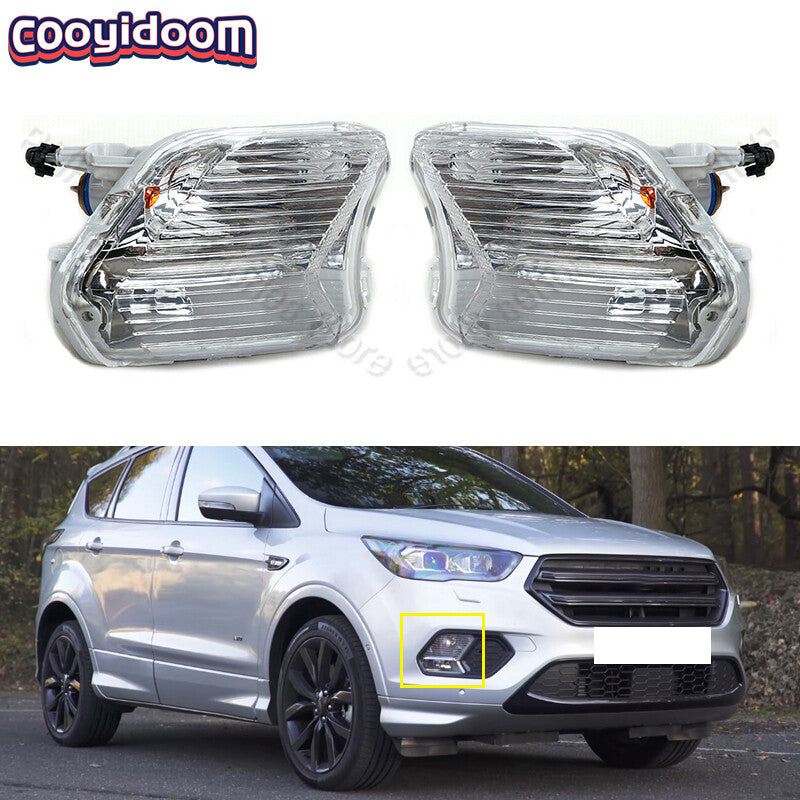 for Ford Escape Kuga 2017-2019 Front Fog Light Turn Signal Lamp With Bulbs LHRH