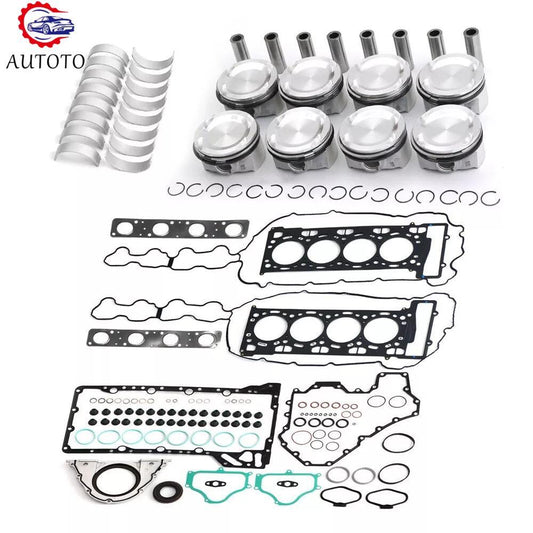 Engine Pistons Overhaul Gaskets Kit Bearing Set Fits for BMW X6 X5 M6 M5 N62 N63