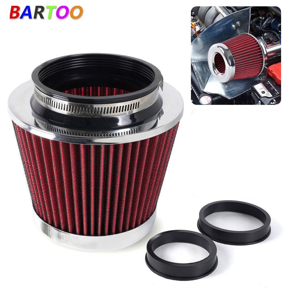 Red Cold Air Intake High Flow Performance Air Filter 3/3.5/4 Inlet 5 Tall Q