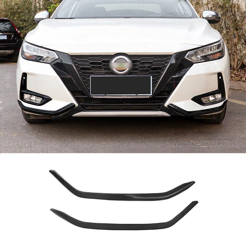 for Nissan Sentra Sylphy 2020-2022 Black Steel Front Bumper LR Lower Strip Trim