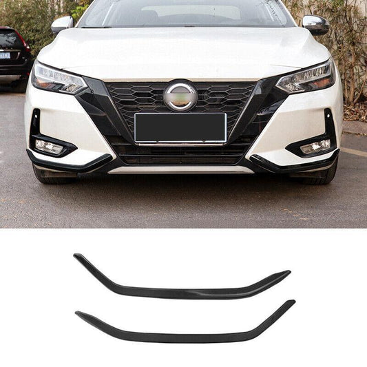 for Nissan Sentra Sylphy 2020-2022 Black Steel Front Bumper LR Lower Strip Trim