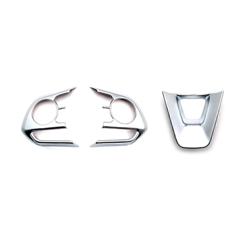3pcs Steering Wheel Trim Cover Frame for Toyota for Corolla 2019-24 Matte Silver