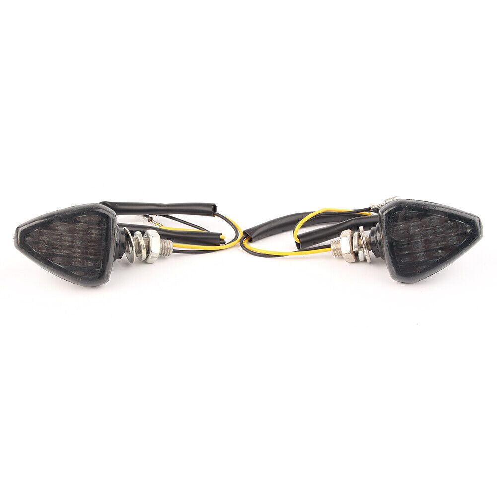 Motorcycle Smoke LED Amber Turn Signal Lights Indicator Lamp Blinker Fit for Suzuki Q