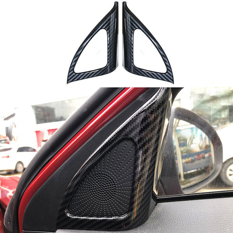 for Kia K3 Forte 2020-2023 A Post Speaker Frame Cover Trim Carbon ABS Style 2PCS n
