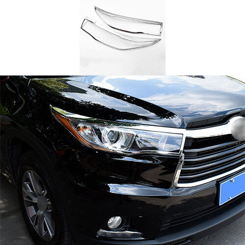 Cover Trim for Toyota Highlander 2014-2019 Front Headlight Lamp Chrome 2pcs