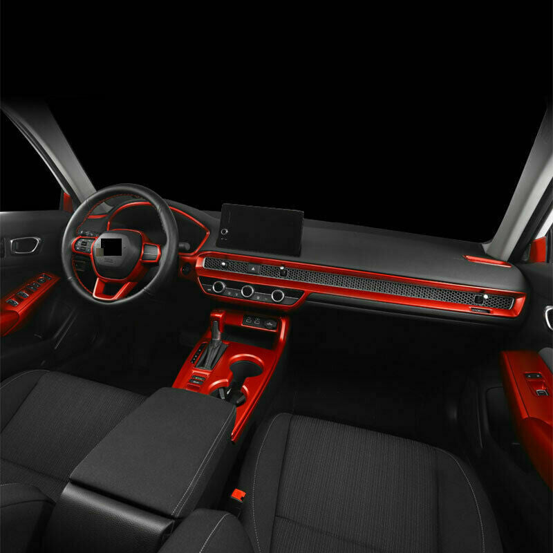 for Honda for Civic 11th 2022-2023 Red Central Dashboard Air Outlet Vent Cover Plast