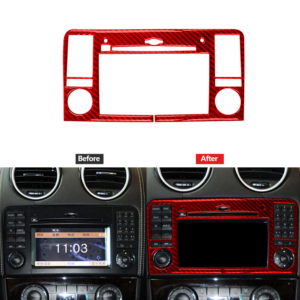 Red Carbon Fiber Light Switch Control Panel Trim Cover For F150 2004-2008 v
