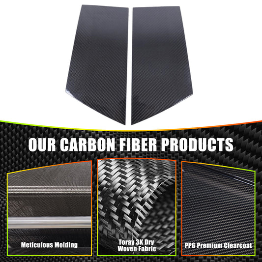 carbon fiber exterior window pillar trim covers for Nissan 370Z (2009-20)