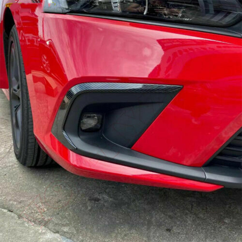 for Honda for Civic 2022-2023 Carbon Fiber FrontRear Fog Light Lamp Cover Trim Kit