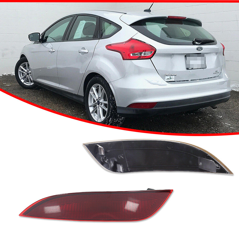 for Focus Hatchback 2015 - 2018 Red Rear Bumper Reflector Tail Light 2 pcs - v