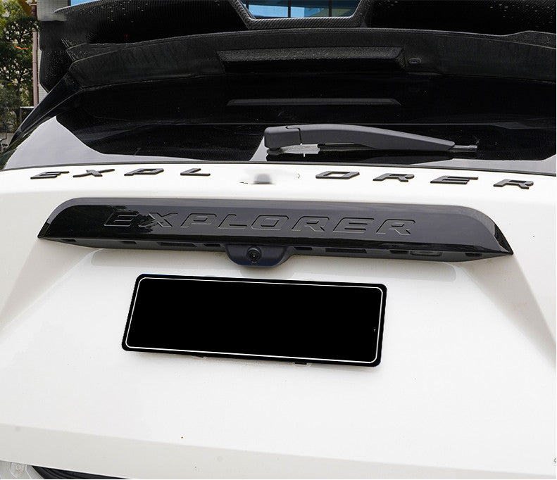 Black Rear Door Trunk Lid Cover Trim For Explorer 2020 2021 2022 v